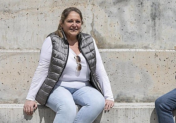 Esther Herranz ,hace un año, en el parque FelipeVI de Logroño, antes de lasúltimas elecciones europeas.