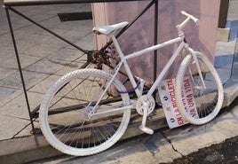 Vandalizada la bicicleta que rinde homenaje a un hombre fallecido por atropello en Logroño