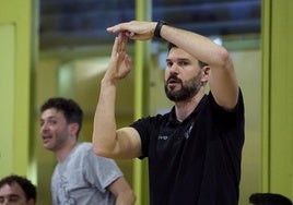 Ricardo Úriz, durante el partido decisivo ante el Bisbal.