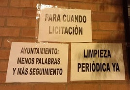 La calle Lardero de Logroño, empapelada en señal de protesta durante unas horas