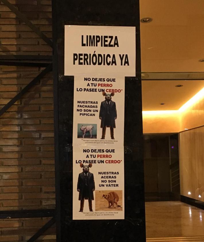 Imagen secundaria 2 - La calle Lardero de Logroño, empapelada en señal de protesta durante unas horas