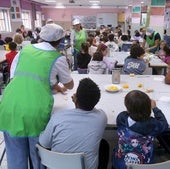 Comedor escolar del CEIP Las Gaunas de Logroño durante un servicio de este presente curso 2024-25.