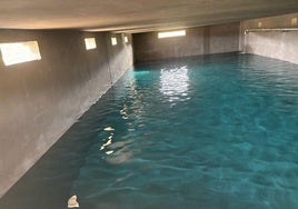 Interior del nuevo depósito de agua potable de Cervera.
