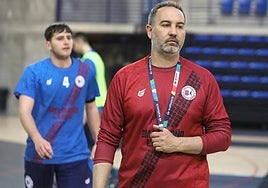 Miguel Ángel Velasco, en el entrenamiento de este viernes.