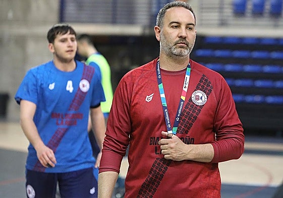 Miguel Ángel Velasco, en el entrenamiento de este viernes.