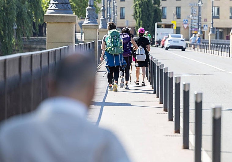 Peregrinos por Logroño.