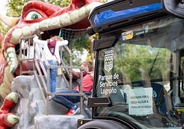 Protesta del Parque de Servicios de Logroño durante los pasados sanmateos.