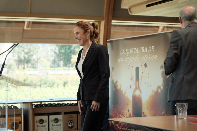 Raquel Pérez, este jueves, durante la asamblea de Grupo Rioja celebrada en Bodegas Faustino.