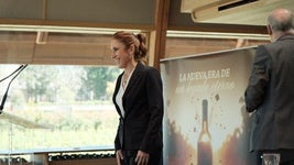 Raquel Pérez, este jueves, durante la asamblea de Grupo Rioja celebrada en Bodegas Faustino.