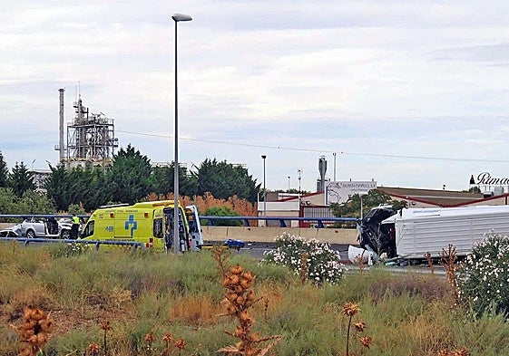 Imagen del fatal accidente ocurrido en 2020 en la N-232.