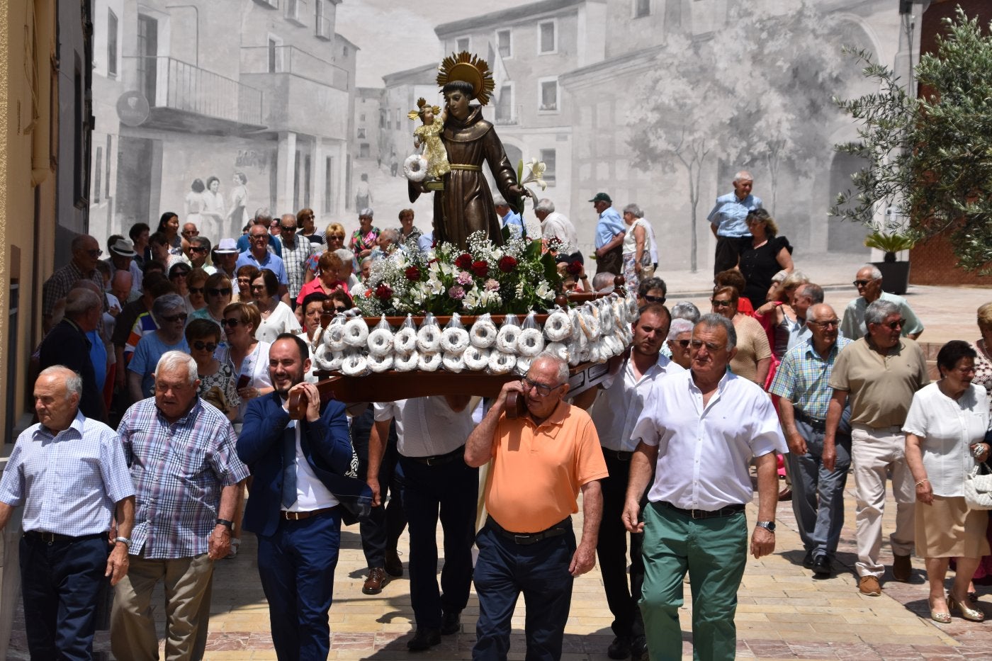 Procesión de San Antonio de Padua, ayer en Pradejón.