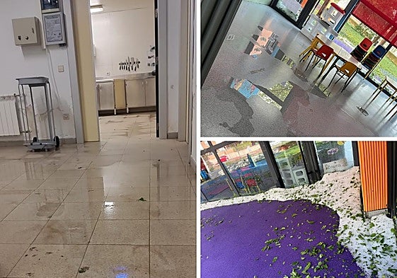 Imágenes de la guardería de Navarrete, tras la tormenta.