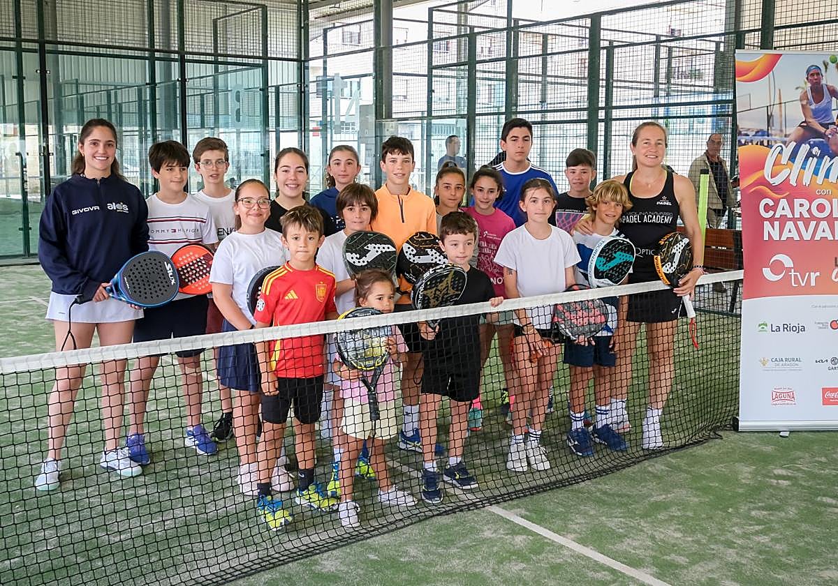 Las imágenes del clinic de pádel de Carolina Navarro en Calahorra