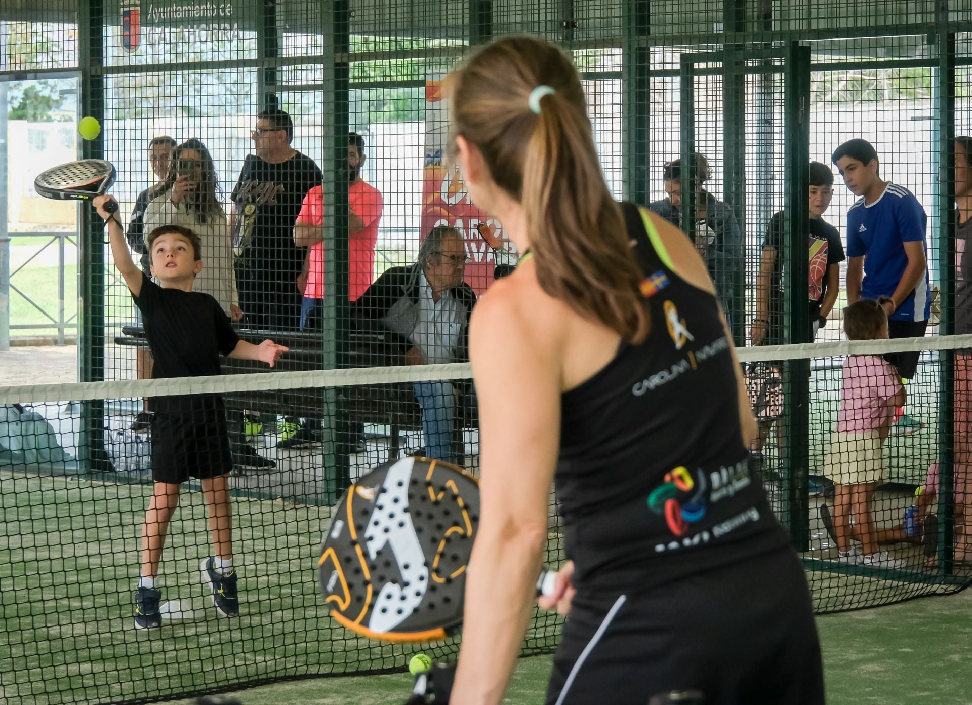 Las imágenes del clinic de pádel de Carolina Navarro en Calahorra