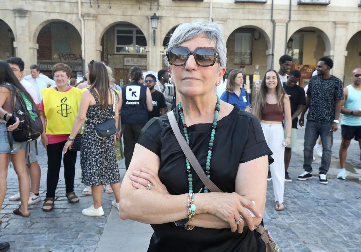 Pilar Martínez, en la plaza del Mercado