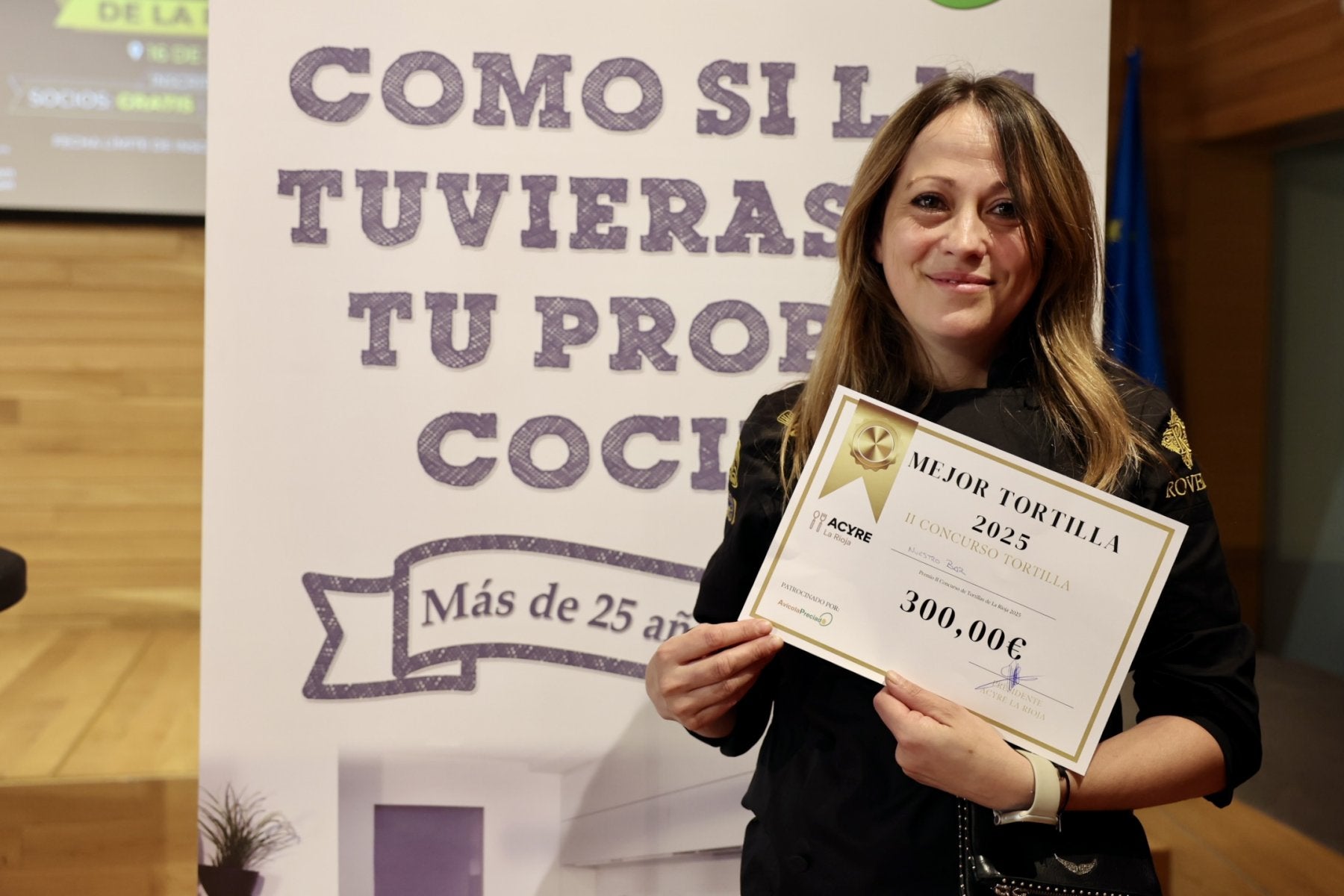 Anne Irai (Nuestro bar), ganadora el concurso de tortillas tradicionales.