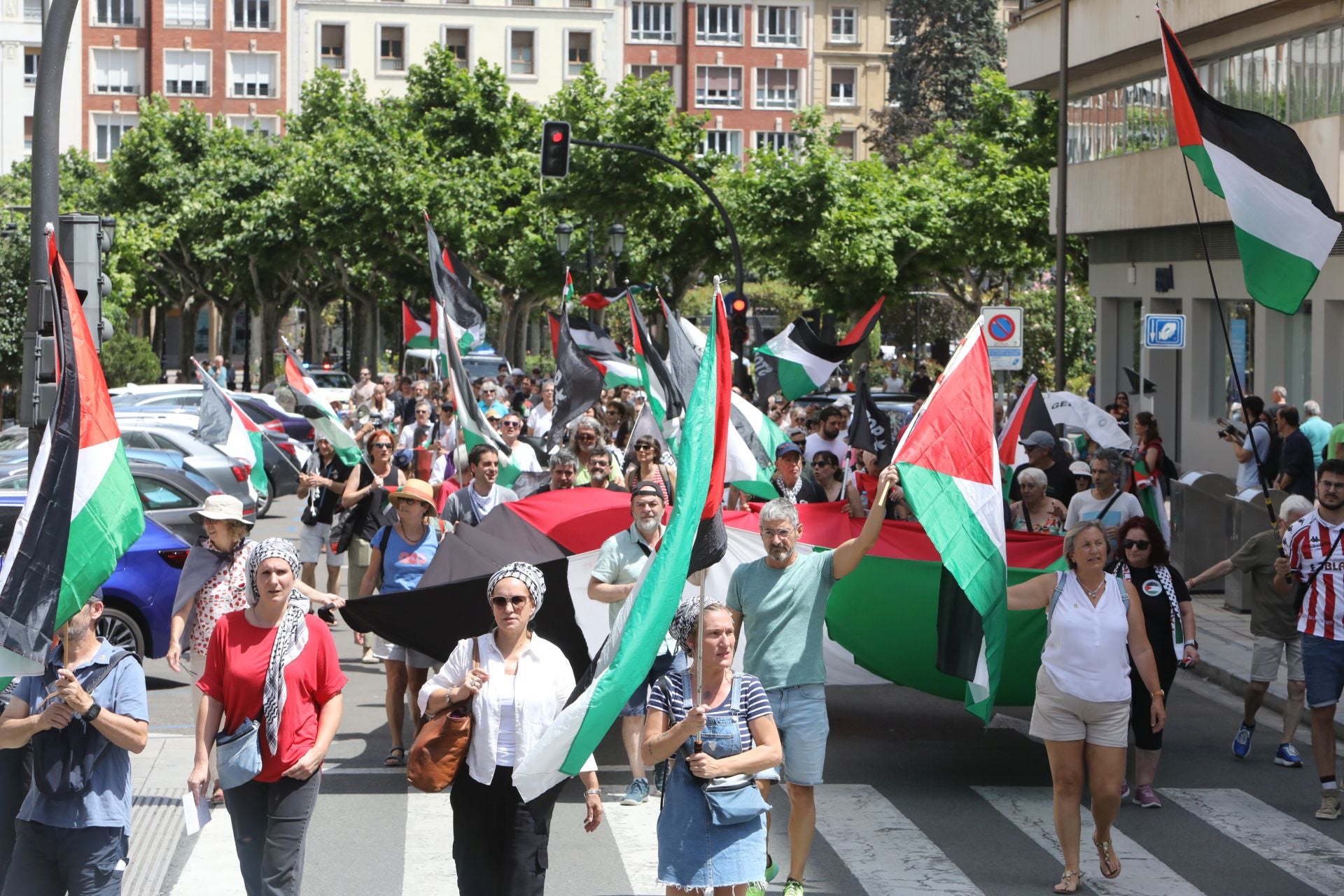 Manifestación contra el genocidio en Palestina en Logroño