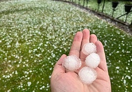 Granizo caído ayer en Haro