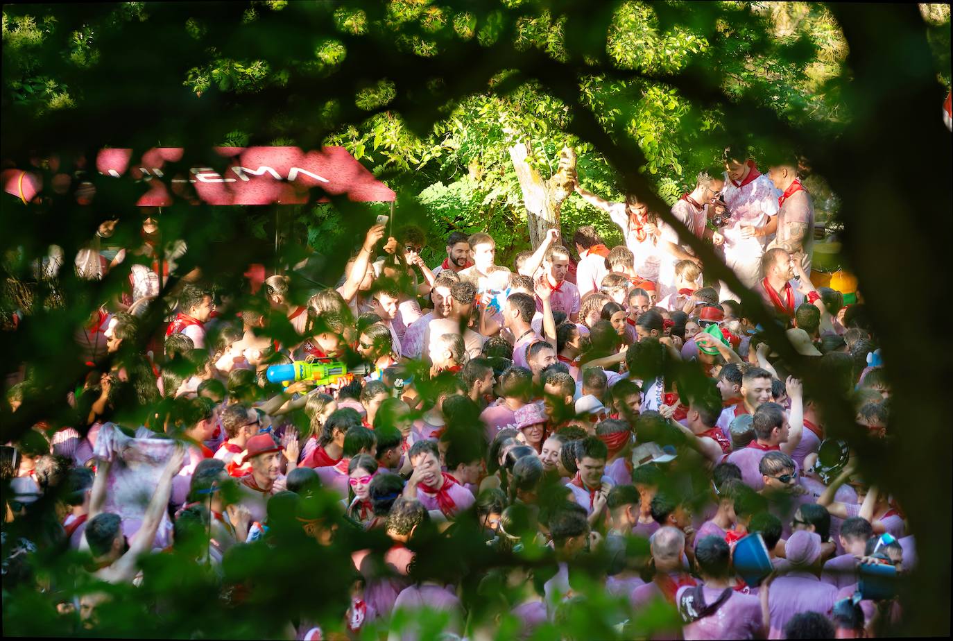 Cascos, gafas, litros de alcohol... las imágenes de la Batalla del Vino en Haro