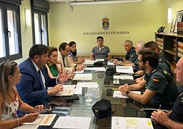Reunión de la Junta Local de Seguridad que se celebró ayer en Nájera.