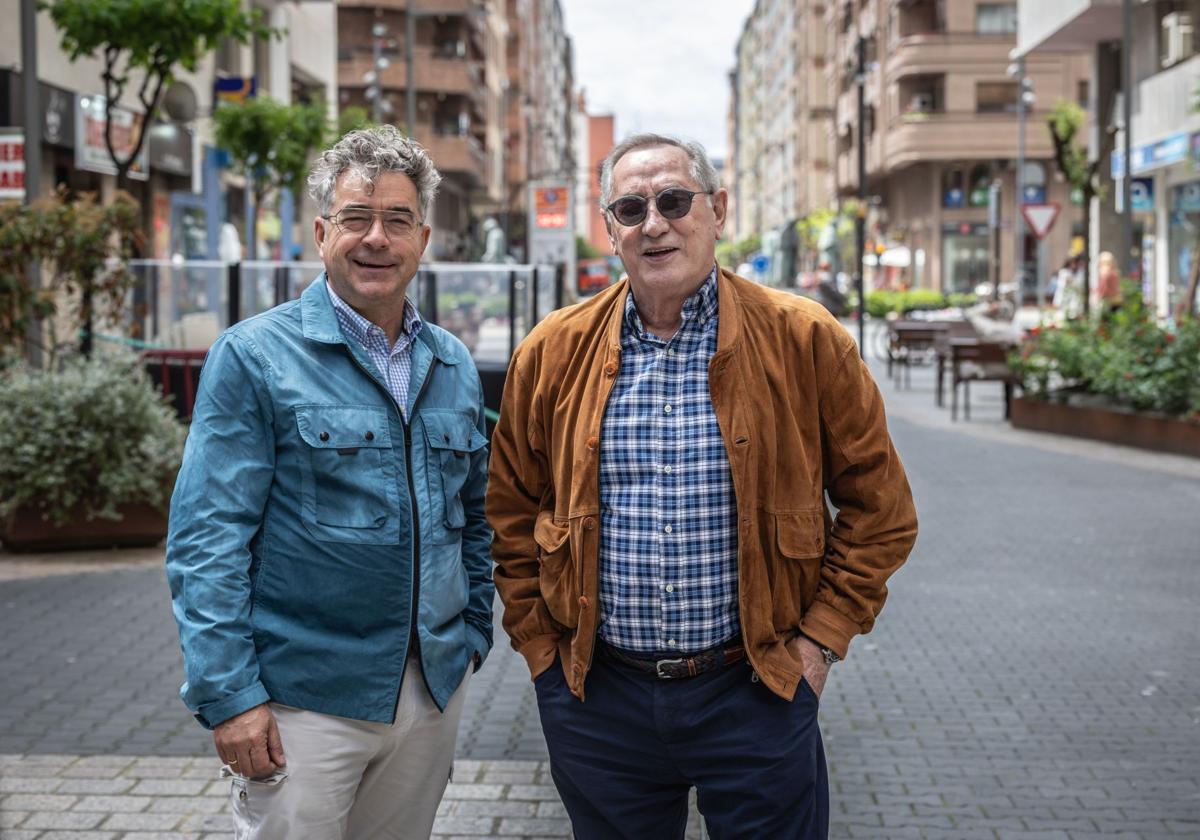 Luis Medrano, que optaba a presidir el Ciudad de Logroño, posa junto a Ángel Rituerto.