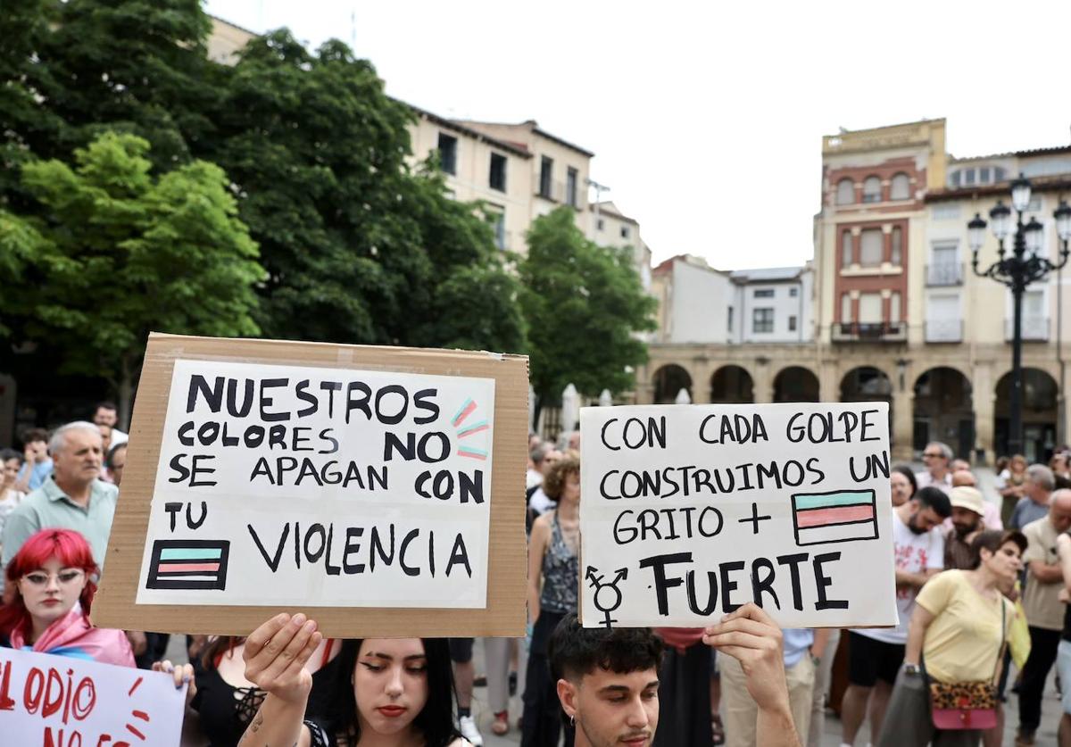 Las imágenes de la concentración contra el odio y la violencia en Logroño
