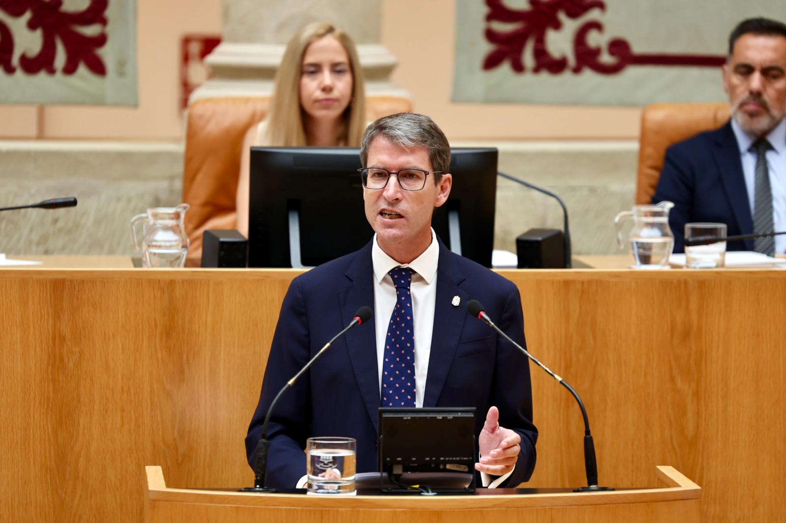 Capellán, durante su discurso en el debate sobre el estado de la región.