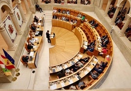 Vista general del Parlamento durante la celebración del debate.