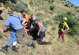 Momento del rescate en la mañana de este sábado.