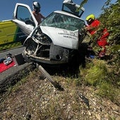 Uno de los vehículos involucrados en el accidente.