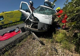 Uno de los vehículos involucrados en el accidente.