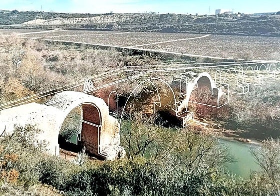 Ilustración de Arenas y Asociados, la ingeniería de diseño encargada de la redacción del proyecto para la recuperación del arco riojano del puente Mantible.