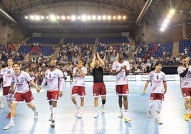 Despedida de la temporada pasada de los jugadores del Ciudad de Logroño.