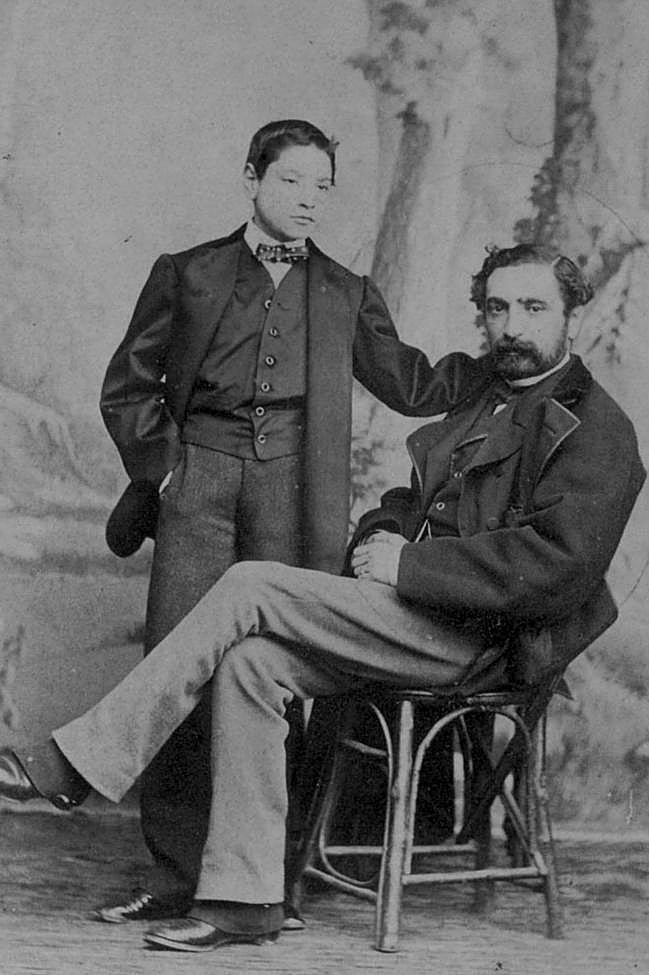 Sagasta junto a su hijo.