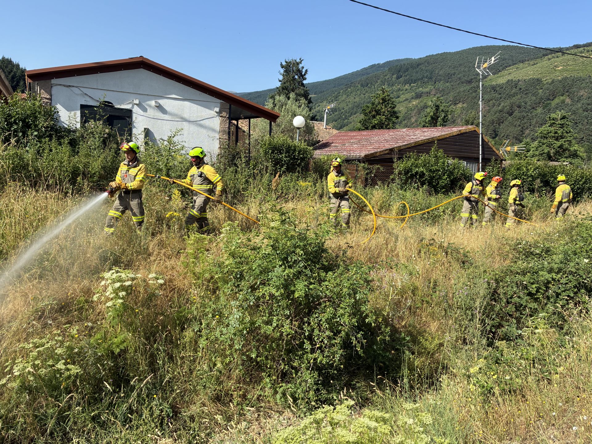 Exhibición de bomberos forestales.
