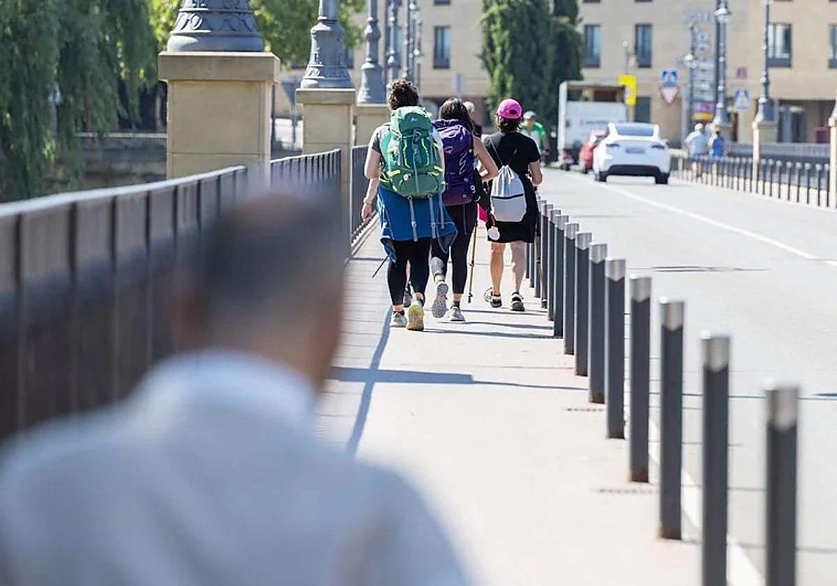 Peregrinos por Logroño.