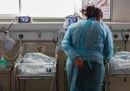 Una enfermera, en la zona de incubadoras del hospital San Pedro
