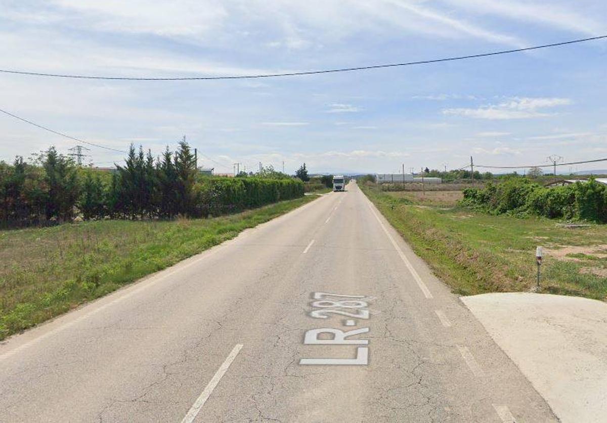Tramo de la LR-287, en Alfaro.