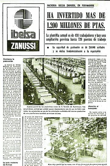 Hola... Junio de 1978: tras unos meses funcionando, la factoría de Ibelsa-Zanussi en Fuenmayor se presenta ante los medios.