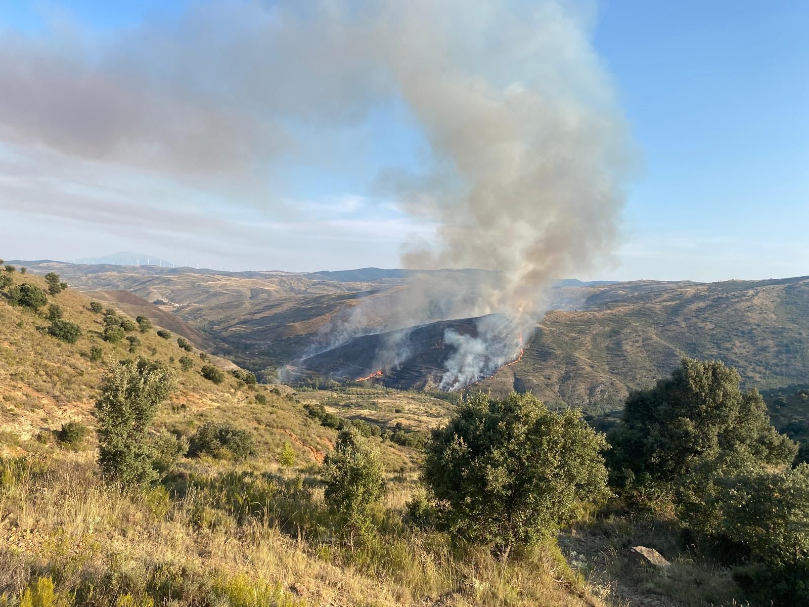 Humo en el incendio de Valdeperillo.