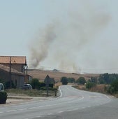 Columnas de humo vistas desde la localidad riojalteña de Tormantos.