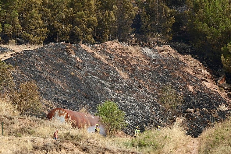 La zona afectada por el incendio.