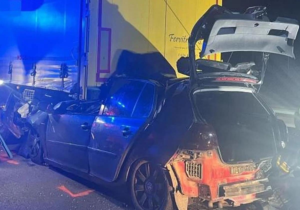 Accidente en el que un vecino de Arnedo falleció en la A-68 en Tudela.