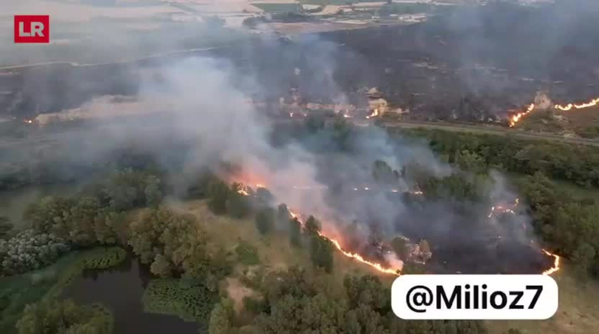 El incendio de Gimileo visto desde el aire