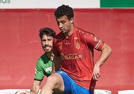 Saúl Garrido Rincón en un partido con el Calahorra.