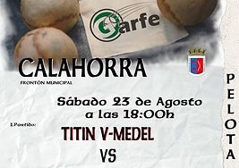 Cartel anunciador de los partidos de pelota.