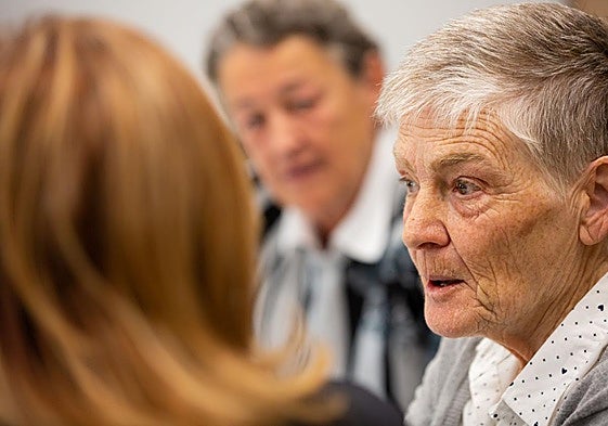 Carmen Chover, en una asamblea sociliasta de marzo de 2025