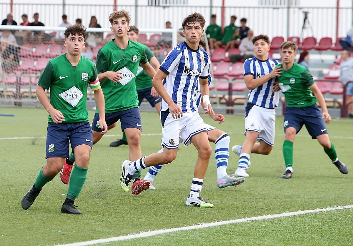 Berceo y Real Sociedad, en el primer partido del triangular.