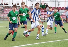 Berceo y Real Sociedad, en el primer partido del triangular.