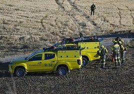 Bomberos forestales actúan en un incendio en La Rioja este mes.